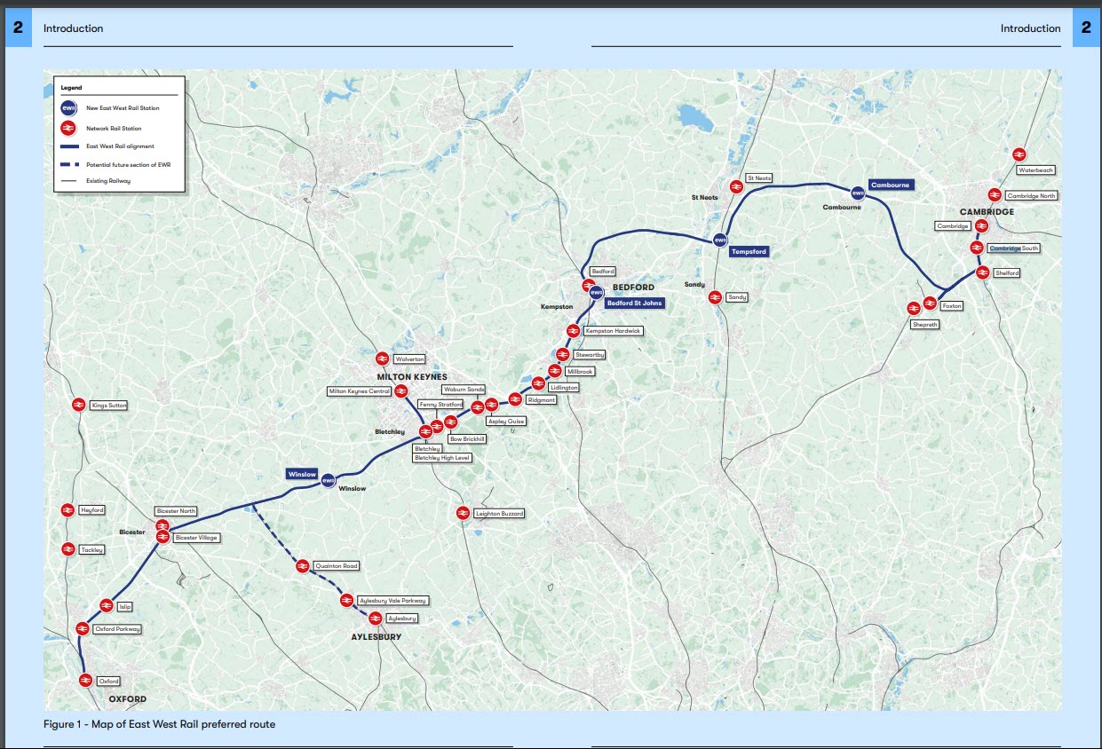 East West Rail Announces Preferred Route Alignment